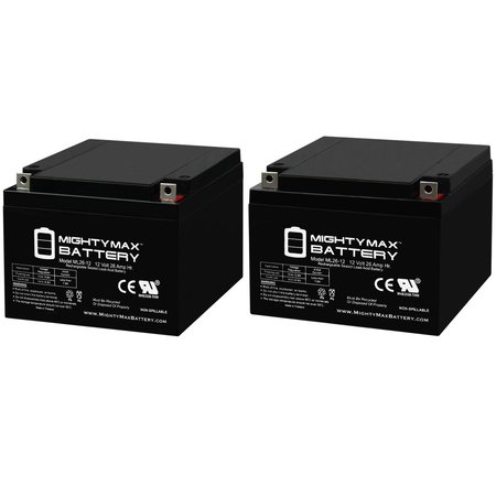 12V 26AH Replacement Battery for Johnson Controls GC12230 - 2PK -  MIGHTY MAX BATTERY, MAX3959506